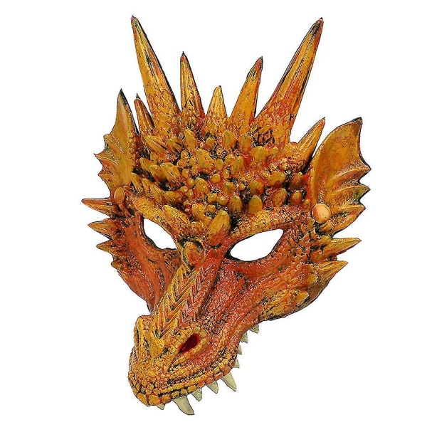 Lohikäärmenaamio Karnevaali Cosplay Naamiaisasu Halloween-asu Unisex Yellow