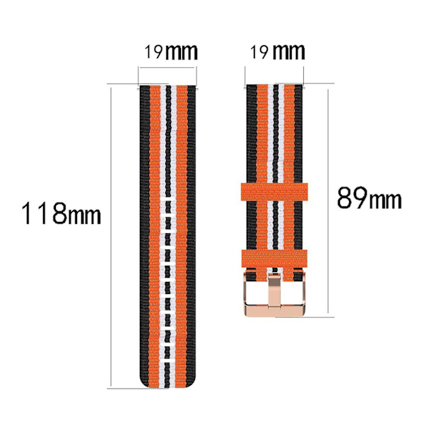19mm urheilullinen kudottu kangasranneke Xiaomi Haylou Solar LS01/ID205/Willful SW021 nylonälykelloon