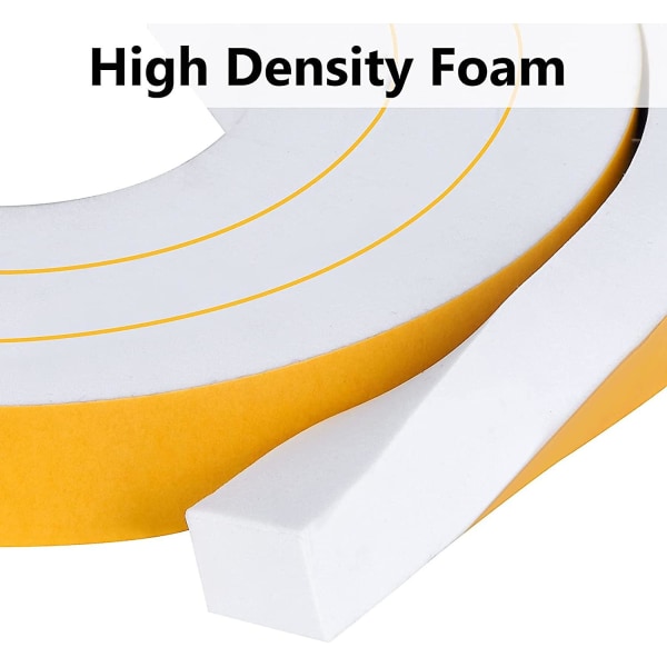 Skumgummitätningstejp 6 mm (b) x 1,5 mm (t) Fönsterdörr Drag Excluder Air White 12x6mm