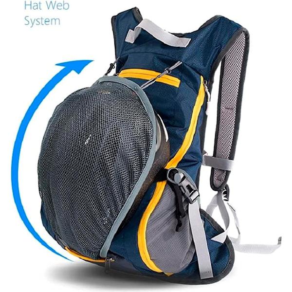 Cykelryggsäck 15L Vattentät Nylon Utomhus Sport Ryggsäck Axelrem Väska med Hjälmmonterat System