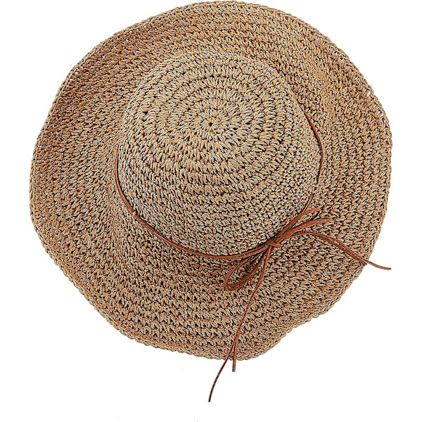 Dam bredbrättad solhatt vikbar sommar strand solhatt halmhattar Style 2