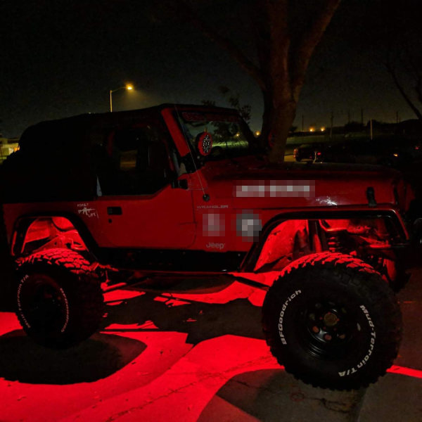 4 Pods LED Rock Lights, Vanntett LED Neon Underglow Lys for Bil Lastebil ATV UTV SUV Offroad Båt Understell Glød Trail Rig Lampe Red