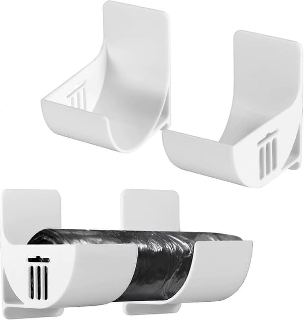 4 stk. søppelposeholder, Punch-Free søppelpose dispenser veggmontering for handleposer
