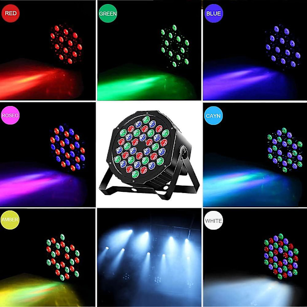 RGB 36 LED Scenebelysning Lydaktivert - Par Lys med DMX-kontroll, 7 moduser