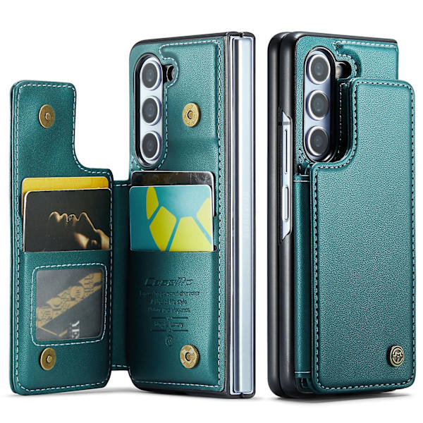 Z Fold 5 Fodral, Plånbok Läder Stativ Stötsäkert Fodral Kompatibel Samsung Galaxy Z Fold 5 Med Med Kortfack & Rfid-blockering Green For Galaxy Z Fold 5