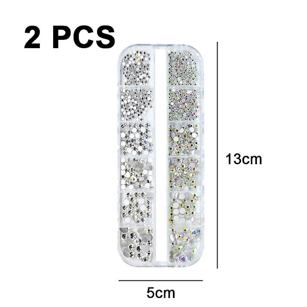 Kristall Rhinestones platta bak 3d stenar för nageldekoration hantverk style 2