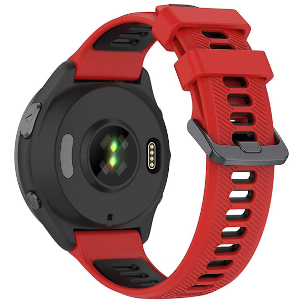 22mm Twill Tvåfärgat Armband i Silikon för Garmin Forerunner 965/955/945/935/745 Red Black