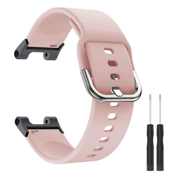 Universal 22mm silikonklokkereim for Huami Amazfit T-Rex(Pro)/Ares, klokkebånd med firkantspenne Pink