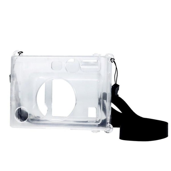 Digitalkameraväska för Fuji Mini EVO Instax, case genomskinligt cover med axelrem