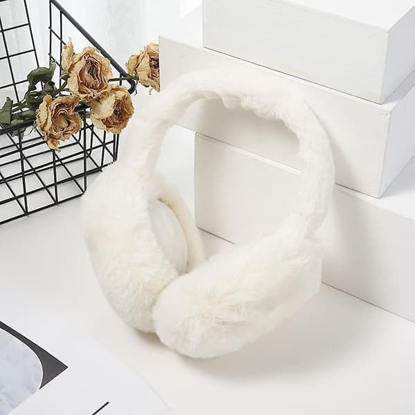 Vinter Udendørs Varme Ørevarmere Bløde Ørevarmere Dame Bløde Ørevarmere Hårbøjle White