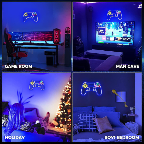Gaming Neonskylt, Gamer Neonskylt för spelrumsdekor, USB driven strömbrytare Gaming LED-skyltar för tonåringspojke spelrumsväggar, gamerpresenter till tonåring B