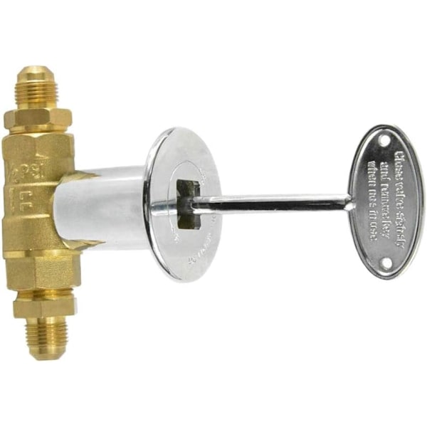 1/2-tommers Rett Kvartsving Stengeventilsett for NG LP Gasspeiser med Kromflensnøkkelventil med 3/8\" Flare-adaptere