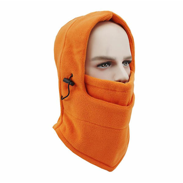 Talven lämmin kasvohattu Balaclava Unisex-hattu Ulkoiluun Pyöräilyyn Moottoripyörähattu Tuulenpitävä hattu Orange