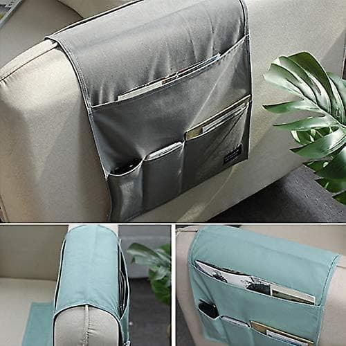 Beige Sofa Armlene Organizer, Multifunksjonell Sammenleggbar Veske Materiale Sofa Armlene Oppbevaring For Blader Telefon TV Fjernkontroll
