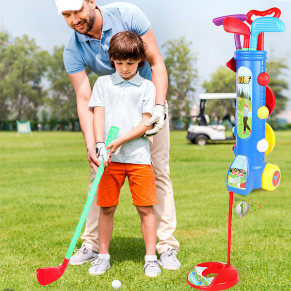 Miniature Golfkøllesæt Til Forældre Og Børn Udendørs Fritidssportslegetøj Flye1466 Red