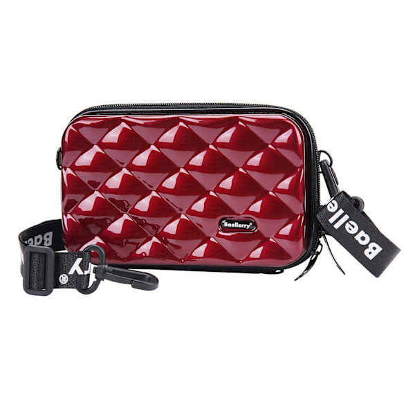 BAELLERRY N1206 ABS+PC Hård Skal Kosmetika Väska Toalettväska Organizer Mini Crossbody Väska Wine Red