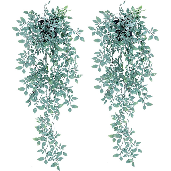 Konstgjorda hängande växter Set om 2 konstgjorda växter Eucalyptus med krukor Fake B
