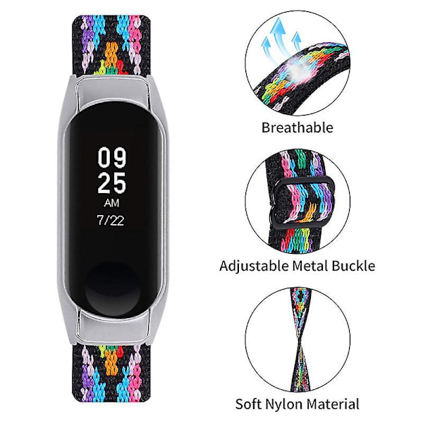 Udskiftningsurrem til Xiaomi Mi Band 7, nylonflettet elastisk justerbar løkke Style 14