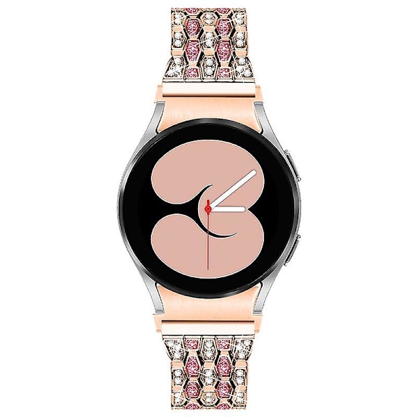 Metallklockarmband för Samsung Galaxy Watch4 Active 40mm/44mm/Watch4 Classic 42mm/46mm 5 pärlor 3 rader Rose Gold Rose