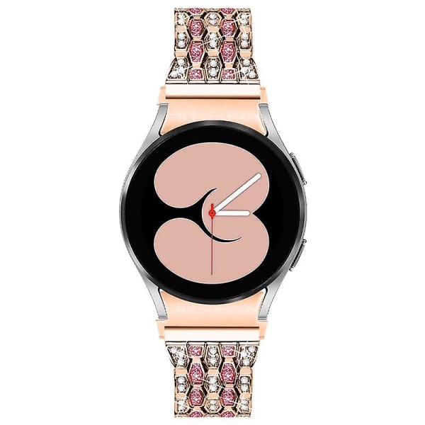 Watch för Samsung Galaxy Watch4 Active 40mm/44mm/Watch4 Classic 42mm/46mm 5 pärlor 3 rader Rose Gold Rose