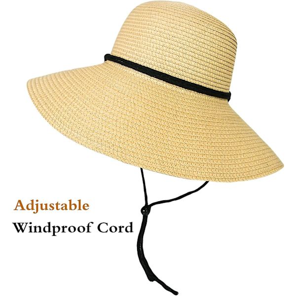 Dam solhatt bred brätte hopfällbar strandhattar för kvinnor UV-skydd sommarhalmhatt Style 2