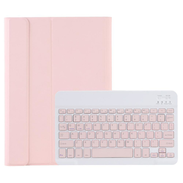 Samsung Galaxy Tab S9 X710/X716B/X718U Bluetooth-näppäimistökotelo PU+TPU Käännettävä tablettikotelo Kynäpaikalla Pink