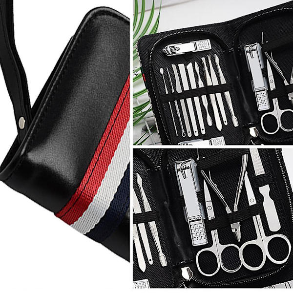 Manikyrset Nagelklippare Set, Nagelklippare, Fingernagel & Tånagelklippare, Manikyrverktyg, Pedikyrverktyg, Lämplig för Resemanikyrset, Nagelsetuppsättning black