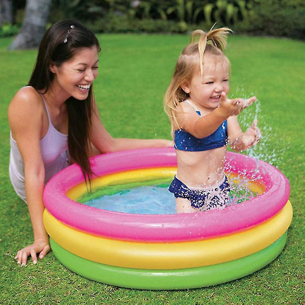 Tre-rings Pool Børn Regnbue Oppustelig Swimmingpool Boblebund Baby Kravlegård Ocean Boldbassin