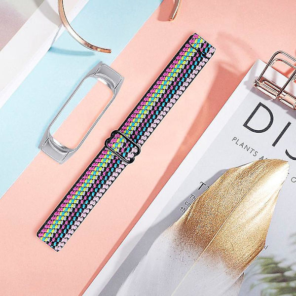 Nylon Flettet Urrem Til Xiaomi Mi Band 3 / 4 Justerbar Elastisk Armbånd Style 9