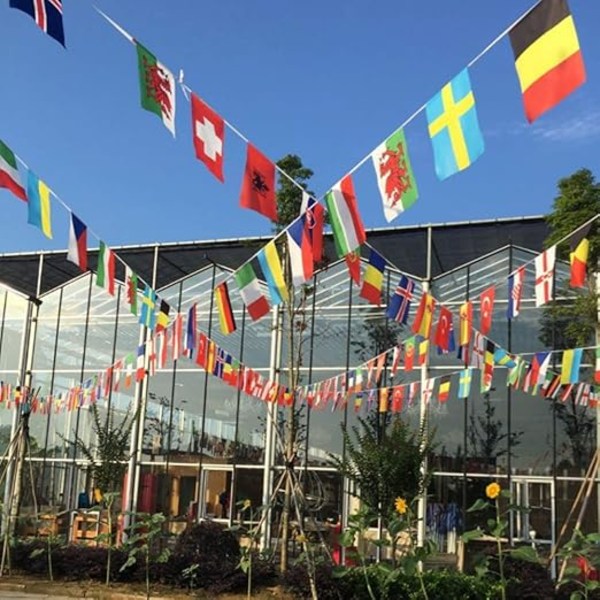 Länderflaggor 25 meter 100 Världsflaggor Dekorationer Internationella Flaggor Världsfest Dekoration Världen
