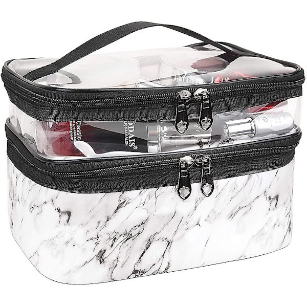 Makeup-väskor Dubbla lager Resekosmetiska väskor Makeup Organizer Toiletry Bags