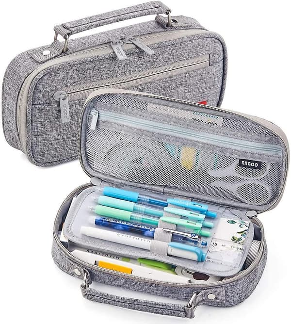 Pencilveske med stor kapasitet Gray