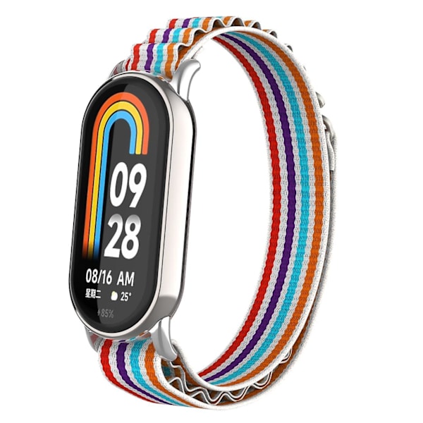 Udskiftningsurrem til Xiaomi Smart Band 8 Nylon Armbåndsrem med Sølvstik Colorful