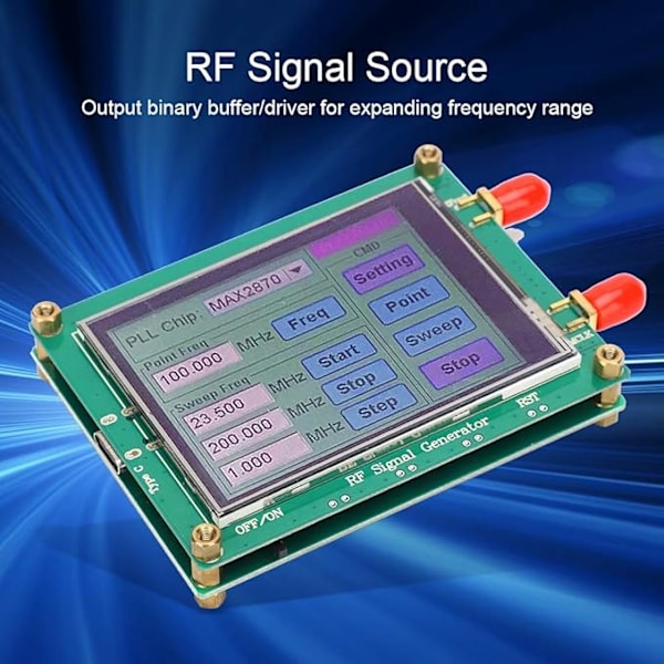 Signalgenerator, Lågbrusfrekvens MAX2870 RF-signal, Full pekskärmkontroll RF-signalgenerator, för elektroniska produkter Industriprodukter