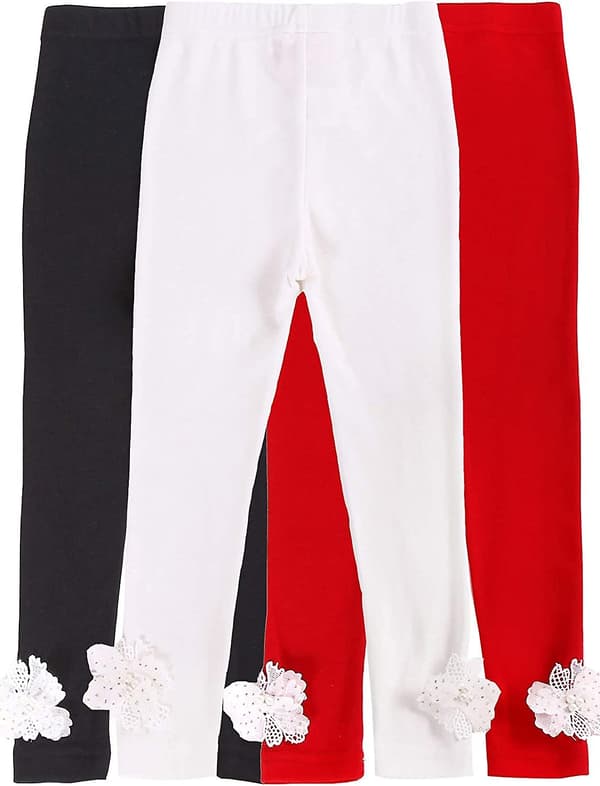 Flickor Applikation Elastisk Midja Bomullsjersey Leggings Byxor För Yetsye Barn