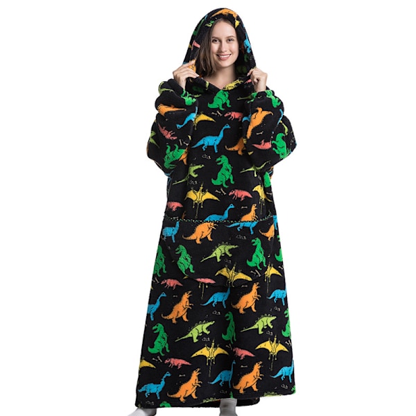 Stor och varm sport-hoodie, oversized tröja, Lazy hoodie plus långa hemmakläder A004