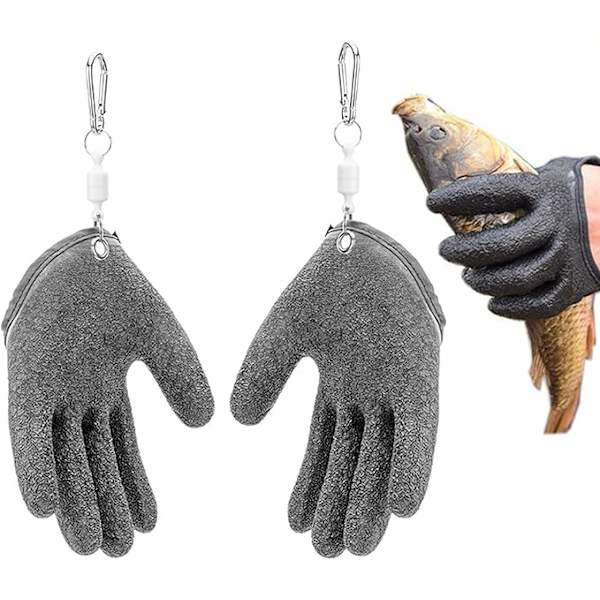 1 par fiskefangsthandsker skridsikre fiskerbeskyttelseshandsker, professionelle fiskehandsker skridsikre beskytter hånden mod punkteringer og skrammer