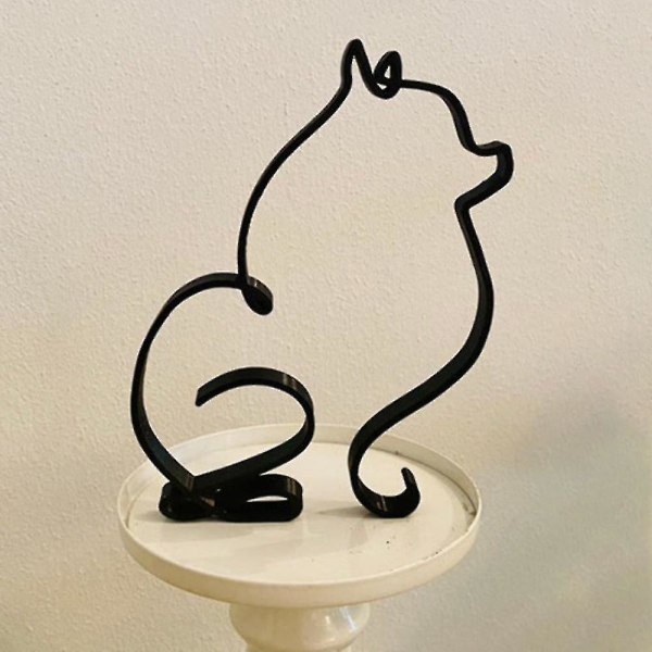 Ny Utförsäljning Modern Minimalistisk Metal Hund Skulptur Hem Rum Dekor Staty Konst Ornament Pomeranian Spitz