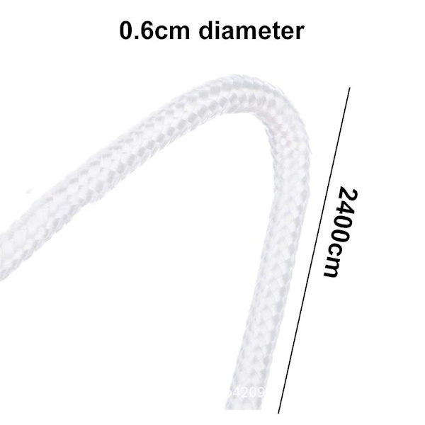 Nylon Reb Til Camping, Sport og Udendørs Brug, Konstruktion, Mobile, Møbler, Fortøjning og Fiskeri white 80FT