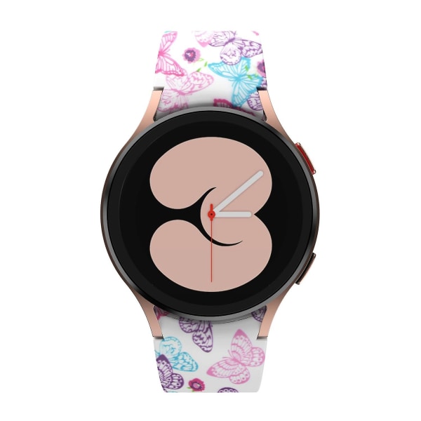 Printed watch klockband för Samsung Galaxy Watch4 Classic 42/46mm/Active 40/44mm Butterflies