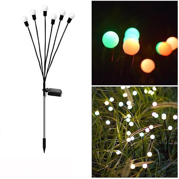 Solcellehavelamper - 2 pak Led Solcelle Sankt Hans Orm Lys Colorful 6 head
