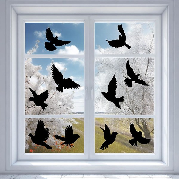 Hummingbird elektrostatiskt fönsterdekal Svart limfri adsorptionsfönsterdekoration Varning Fågel Anti-kollision Pvc-glasdekor