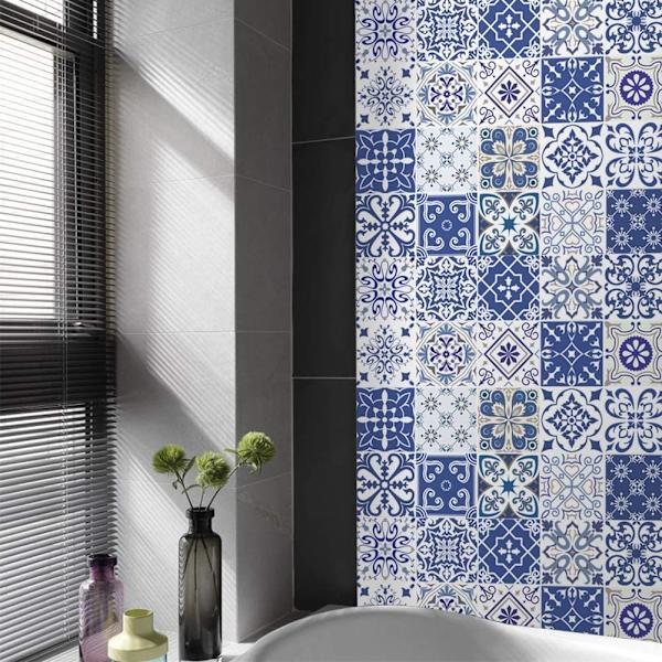 20 st Retro Mosaik Väggplattor Dekaler Självhäftande Vattentäta Köksbadrumsplattor Väggdekaler Vinylkonst Dekaler Heminredning