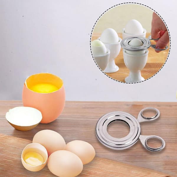 Egg Topper Kutter, Eggeskallåpner i rustfritt stål, Eggesaks for hardkokte egg, kjøkkenverktøy