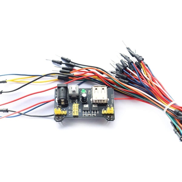Koblingsbrett uten lodding 830 Mb-102 koblingspunkter, Jump Wires 65 stk, 3.3v 5v strømforsyningsmodul, elektronisk læringssett kompatibelt med Arduino K3