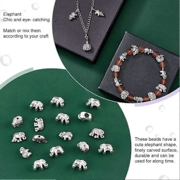 40 stk. Elefant Spacer Perler 4 Stil Lykke Elefant Dyre Perler Tibetansk Legering Utformede Løse Perler