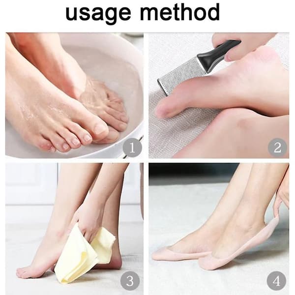 Callusfjerner i rustfrit stål, effektiv til tyk callus og revnede fødder, pedicure rasp dark night