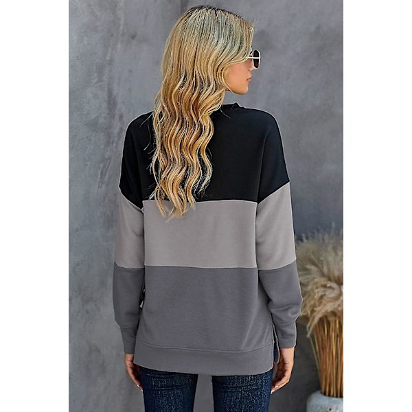 Løs Crew Neck Pullover Genser Langermet Topp Dame