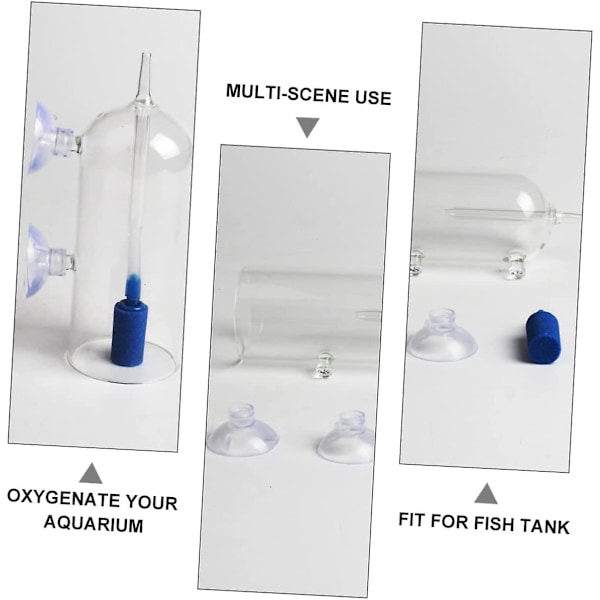2 stk. Akvarium Iltopløser Glas Diffuser Luft Diffuser Glas Tumbler Akvarium Ilt Diffuser Akvarium Bubbler Ilt Beluftning Akvarium Boble S