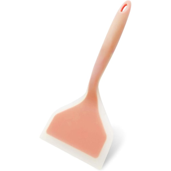 Silikone Spatel Pandekager Skovl Omelet Spatel Vender Til Æg Fisk Pandekage Pizza Og Bøf Bred Blød Pizza Skovl Non-stick Varmebestandig Køkken Clear Orange Large